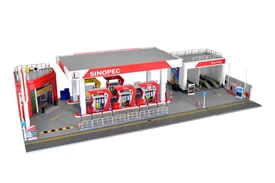 [Free Shipping]Tiny City Bd28 Sinopec Petrol and Car Wash Station Diorama