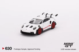 MINI GT 1/64 Porsche 911 (992) GT3 RS White with Pyro Red Accent Package