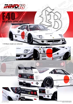 INNO 1/18 RESIN LBWK F40 White Tokyo Auto Salon 2023