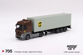 MINI GT 1/64 Mercedes-Benz Actros  w/ 40 Ft Container  " UPS Europe"