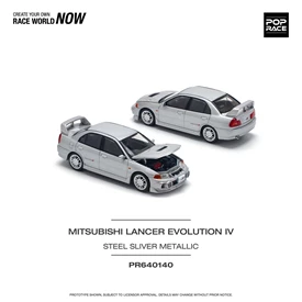 POPRACE 1/64 MITSUBISHI LANCER EVOLUTION IV - STEEL SILVER