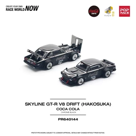 POPRACE x TINY 1/64 Skyline GT-R V8 Drift Coca Cola - Chrome Black