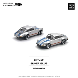 POPRACE 1/64 SINGER SILVER/BLUE