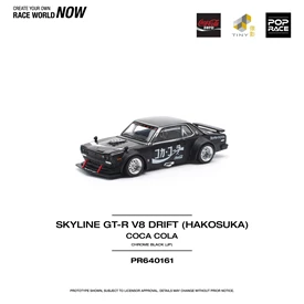 POPRACE x TINY 1/64 SKYLINE GT-R V8 DRIFT (HAKOSUKA) COCA COLA CHROME BLACK (JP)