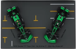 Sparky 1/64 F1 set - Stake F1 Team Kick Sauber C44 No.24 & No.77 Abu Dhabi GP 2024 Valtteri Bottas & Zhou Guanyu