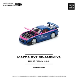 POPRACE 1/64 MAZDA RX7 RE-AMEMIYA - BLUE/PINK