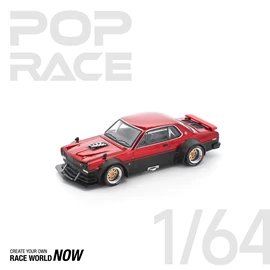 POPRACE 1/64 SKYLINE GT-R V8 DRIFT (HAKOSUKA) - RED BLACK