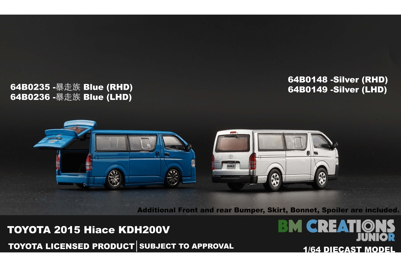 Bmc 1 64 Toyota 15 Hiace Kdh0v 暴走族藍 Right Hand Drive Tiny